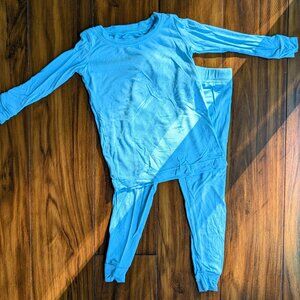 Little Sleepies Sky Blue Two Piece Pajama Set, 12-18m EUC